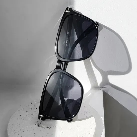 자외선차단 대두 가벼운 슬림 오버핏 사각 투명 뿔테 선글라스