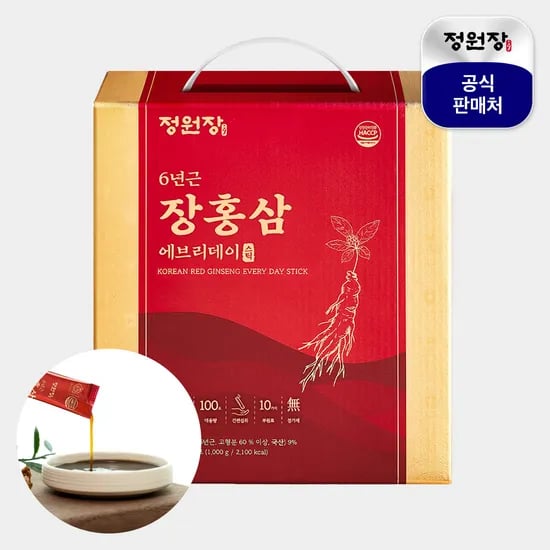 정원장 6년근 장홍삼 100포 대용량 데일리 가족 건강 홍삼 진액 스틱 1kg, 1개