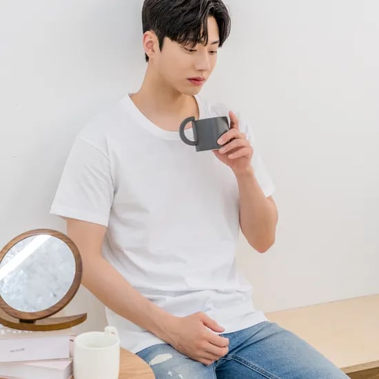 남녀공용 실켓 무지 반팔티 반팔 면 티셔츠 단체복 2p