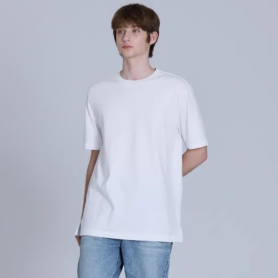 베이직하우스 2SET 16수 레귤러핏 레이어드 무지 반팔 티셔츠