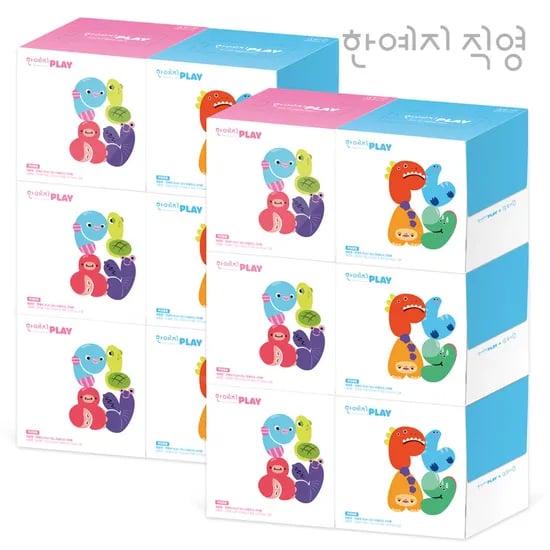 한예지 플레이 MINI 천연펄프 미용티슈 250매 12입