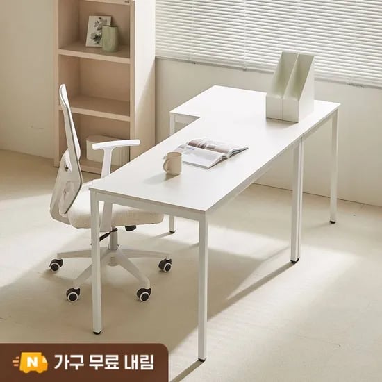 장인가구 1인용 일자형 데스크 철제 컴퓨터 학생 책상 간이 테이블 800
