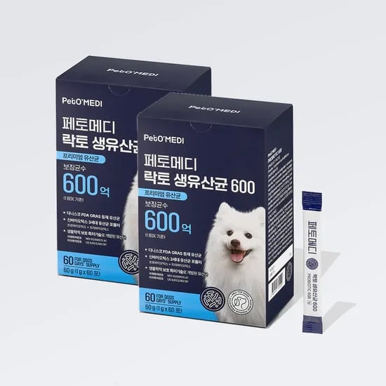 페토메디 강아지 면역력 장건강 락토 생 유산균 600 60포, 2개