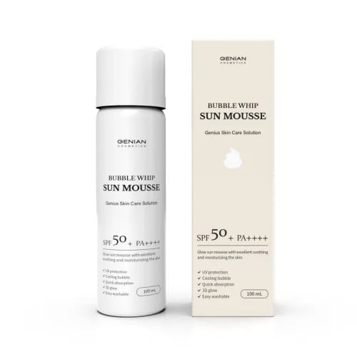 지니안 버블 휩 선 무스 바디겸용 백탁없는 물광 수분선크림 100ml, 1개