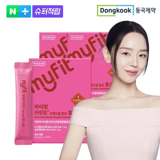동국제약 마이핏 카무트 브랜드밀함유 효소 골드 곡물 발효 역가수치 30포, 3개