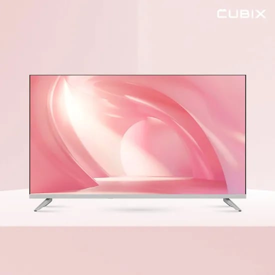 큐빅스 81cm(32인치) HD LED TV 화이트 구글 스마트 티비 에너지1등급 고화질
