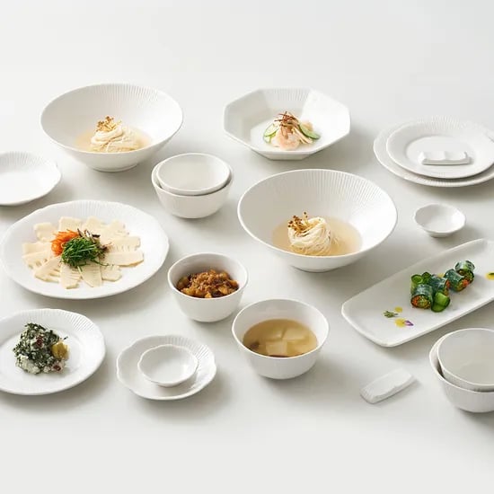 윤도자기 국산 그릇세트 6인 37P 신혼 식기 순백 화이트, 1세트