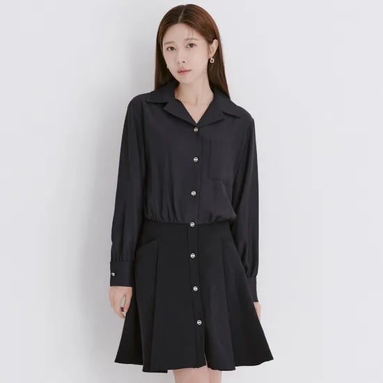 로엠 셔츠카라 플리츠 미니원피스 RMOWE23R17