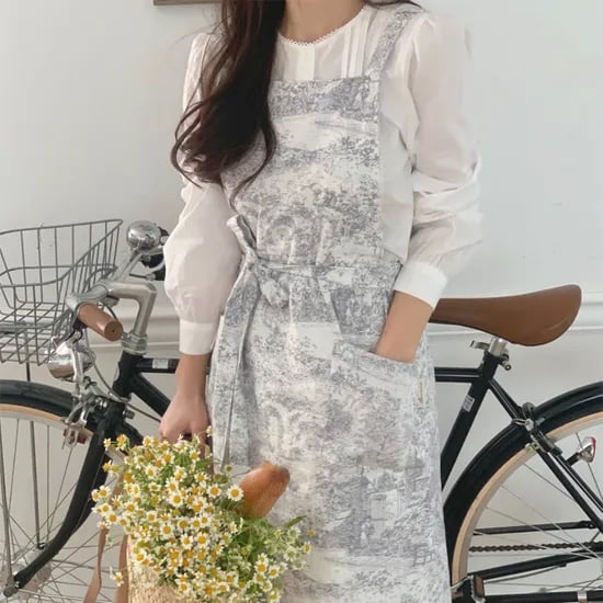 아미앙스 롱 프릴 뜨왈 에이프런 예쁜 앞치마 카페 공방 플로리스트 신혼