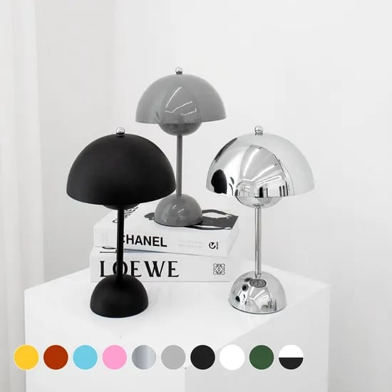 무선 충전형 밝기/빛색상변경 비비드 머쉬룸 단스탠드 조명 LED 무드등 10colors