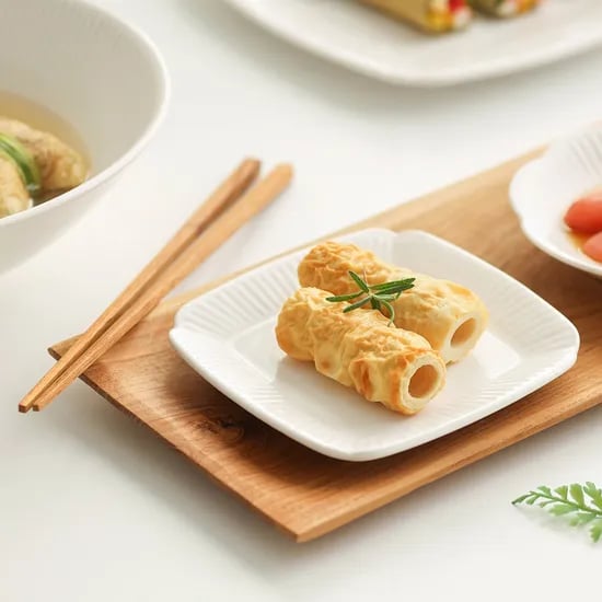 순백 화이트 도자기 정사각접시 소 2P