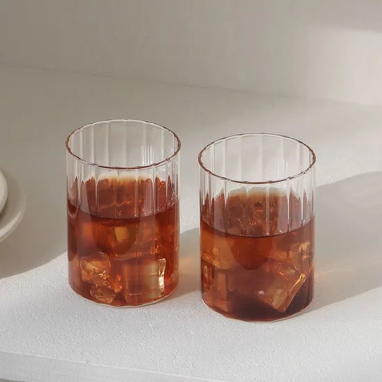 아코디언 내열 글라스 플리츠 230ml 2P세트 홈카페 유리컵 하이볼잔 맥주잔