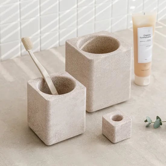 호텔식 초흡수 프리미엄 규조토 세라믹 사각 칫솔꽂이 (3size)