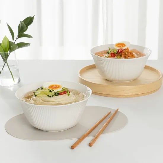 윤도자기 순백 화이트 도자기 면기 1+1 (총2P)
