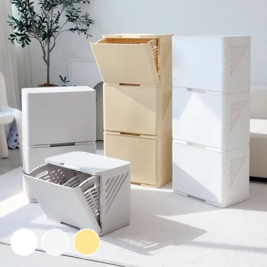 신규색상 출시! 통풍이 원활한 밀로 수납함/빨래정리함 3단 3colors