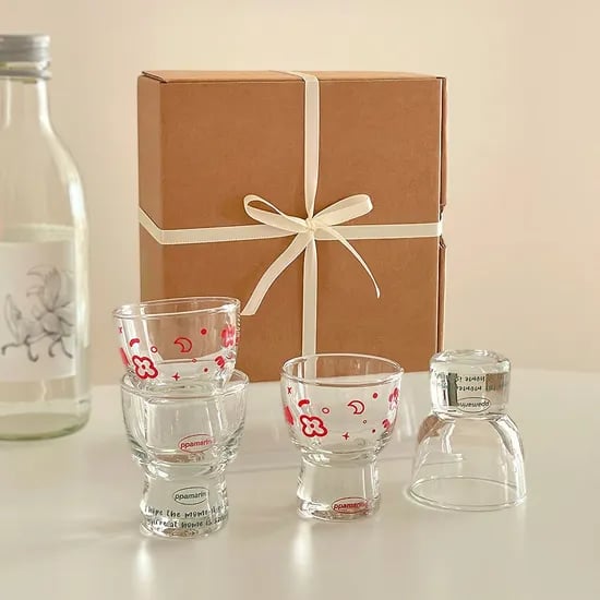 빠마린 디자인 소주&사케잔 4P 기프트 박스(컬러 선택)