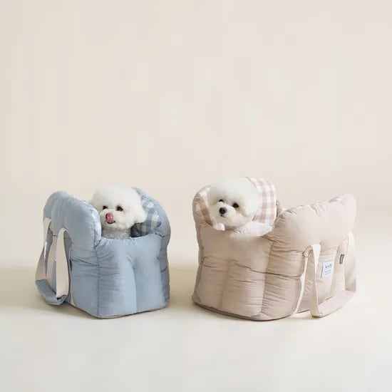 코튼 체크 구름 이동가방 2size 2colors