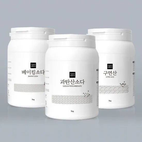 베이킹소다+과탄산소다+구연산 다목적 세정제 1KG x 3개(용기)