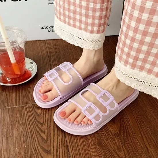 파스텔 버클 PVC 미끄럼방지 슬리퍼 사무실 실내화 5colors