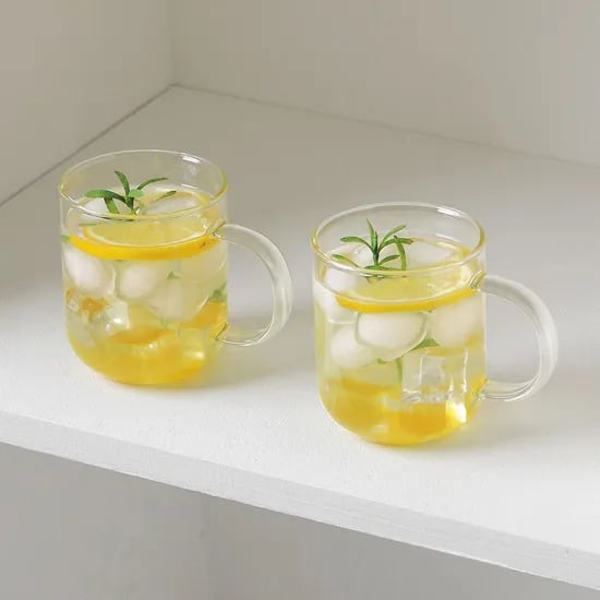 언더라운드 내열 글라스 머그 유리컵 360ml 2P세트