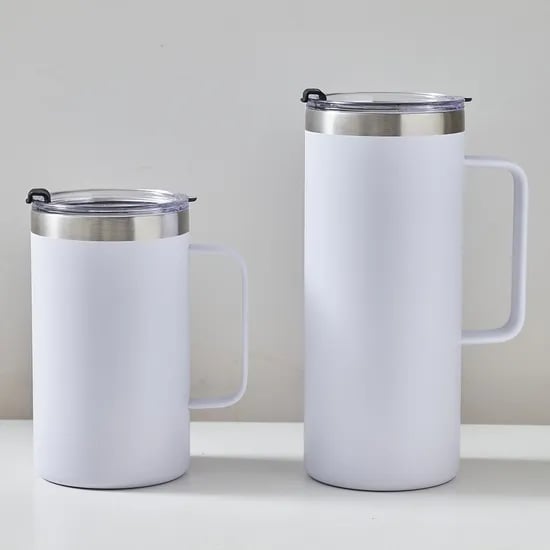 에코티 스테인리스 이중진공 대용량 점보 머그컵 1000ml 화이트