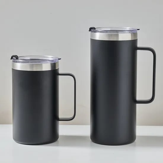 에코티 스테인리스 이중진공 대용량 점보 머그컵 720ml 블랙