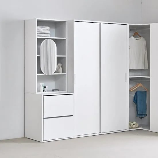 basic / 바른 슬라이딩 옷장/드레스룸 보조 옷장 코너장, 400~900