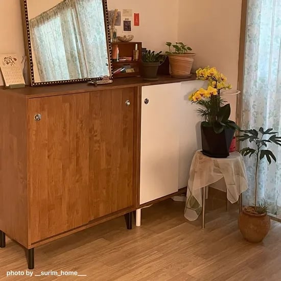 하리 미닫이 슬라이딩 수납장 높은 선반수납장 홈카페장 800