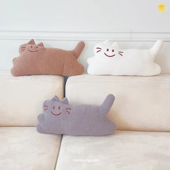 귀여운 말랑 고양이 쿠션 4color_거실 침실 감성 허리 등받이