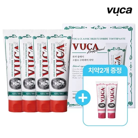 비건 클래식 고불소 구취케어치약 아쿠아민트향 110g 4개