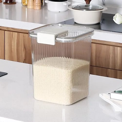 퀴진드마망 투명 진공 밀폐 쌀통 잡곡통 잡곡용기 사료 보관 통(10kg)