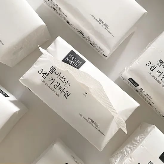 The 도톰한 3겹 뽑아쓰는 키친타올 100매 9팩