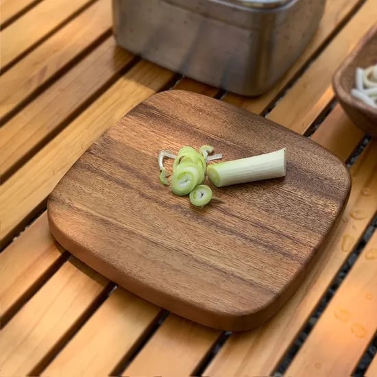미니 정사각 아카시아 휴대용 도마