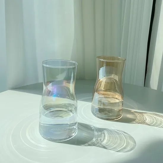 홀로그램 유리 화병 인테리어 오로라 꽃병