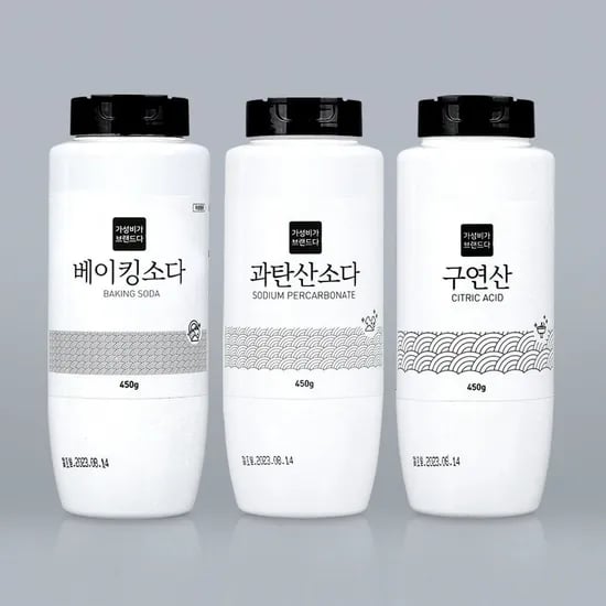 톡톡톡 뿌리는 과탄산소다+구연산+베이킹소다 450G x 3개