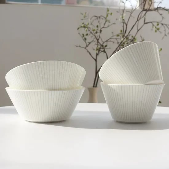 본차이나 라임 밥공기 2P + 국대접 2P