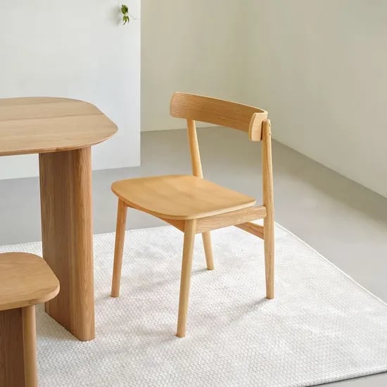 베니 볼드 오크원목 식탁의자 2pcs