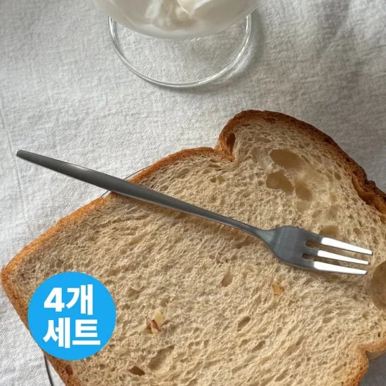 헬리오 국산스텐304 티포크 티스푼 4P세트_실버 무광