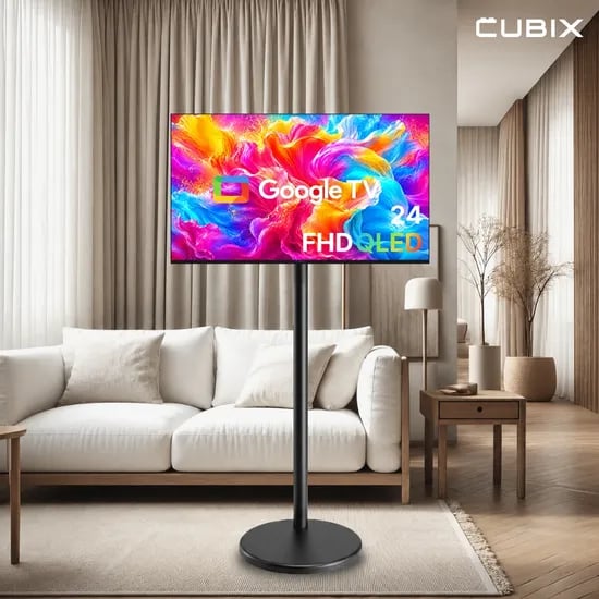 무빙큐빅스 삼탠바이미 블랙에디션 60cm(24인치) QLED FHD 이동식 스마트 TV
