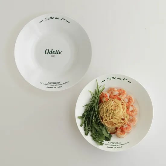 오데뜨 그린 레터링 플레이트 파스타접시 2P (CMD0001S)
