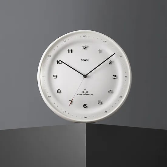OWC플레이트 RC 전파수신 자동시간맞춤 신혼집 집들이선물 벽걸이벽시계 OWA-1011RC