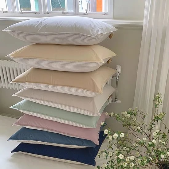 라인 스트라이프 60수 고밀도 순면 양면 베개커버 5070 (8colors)