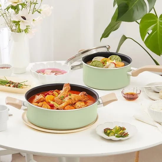 티타늄코팅 인덕션 블라썸 민트 냄비 골라담기