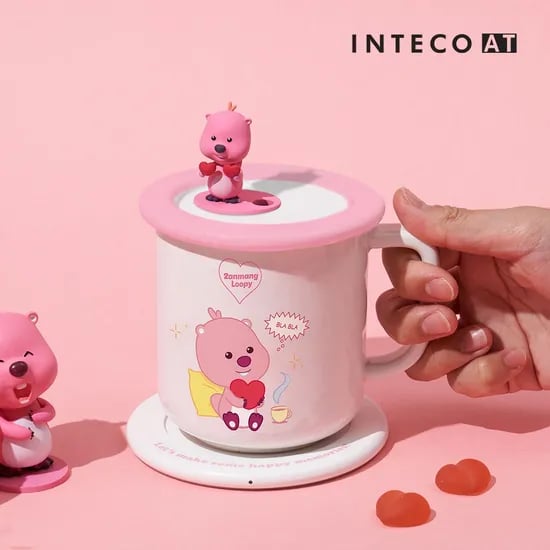 잔망루피 피규어 도자기 머그컵 휴대용 USB 피규어 머그워머 인덕션세트