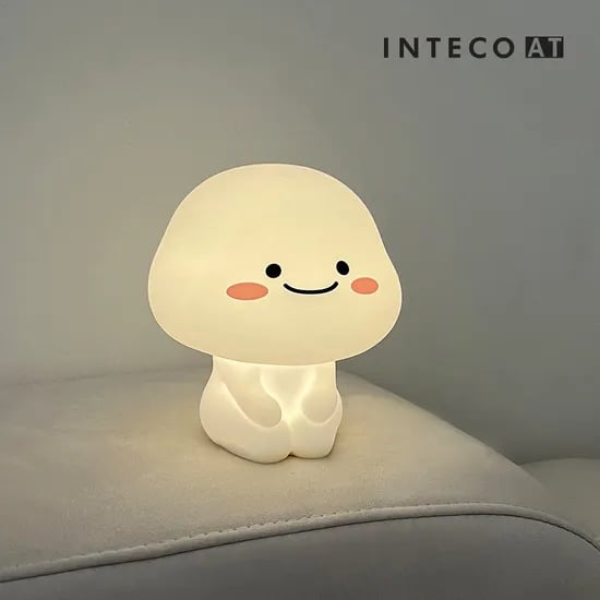 볼빨간 머쉬룸 무선 터치 실리콘 LED 충전식 무드등