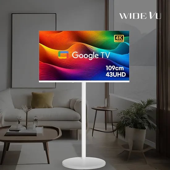 화이트에디션 구글스마트 109cm(43인치)4K UHD TV 와이드무빙뷰 삼탠바이미거치가능