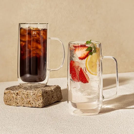 1+1 몬즈 더블월 내열유리 이중컵 룽고 600ml 하이볼 맥주잔