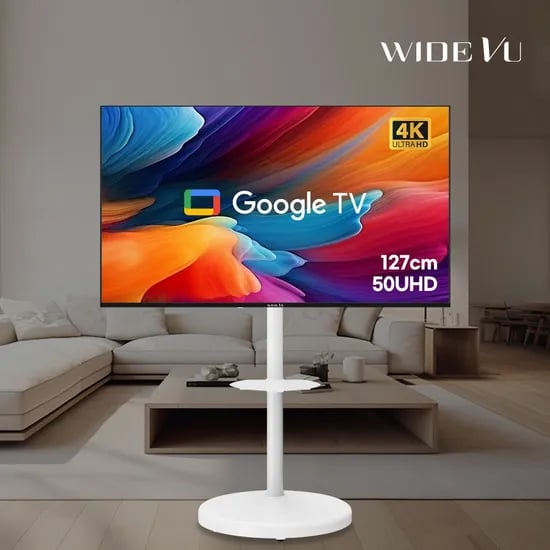 와이드무빙뷰 구글스마트 127cm(50인치) 4K UHD TV 삼탠바이미 스탠드 세트
