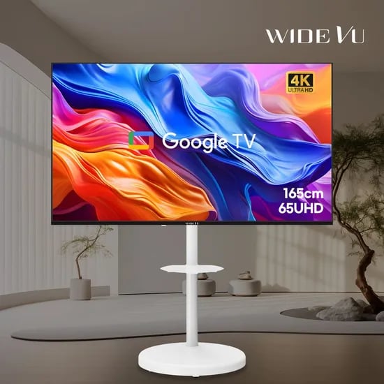 와이드무빙뷰 구글스마트 165cm(65인치)4K UHD TV 삼탠바이미 스탠드 세트