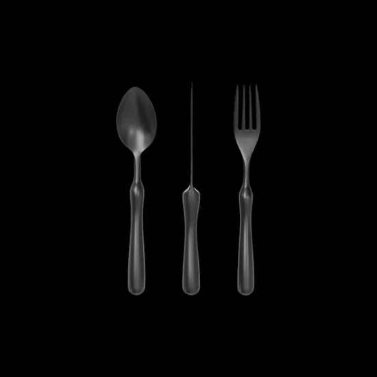 호랑 커트러리 디저트 3종세트 블랙에디션 (디저트 스푼+포크+나이프)
